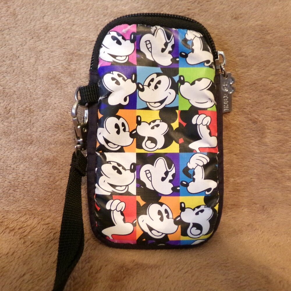 Vintage Late 90's Early 2000 Mickey Mouse Colorful Cell Phone Pouch